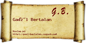 Gaál Bertalan névjegykártya