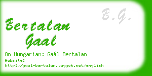 bertalan gaal business card